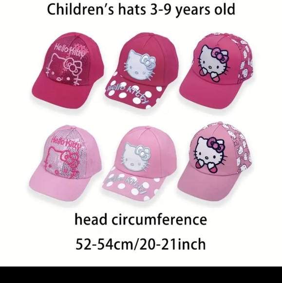 Red Sanrio Hello Kitty cat baseball cap hat for children - Picture 3 of 3